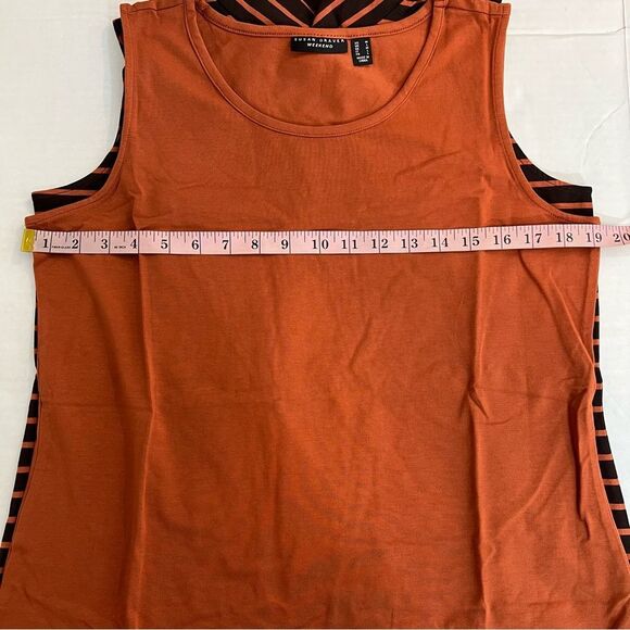 New Susan Graver Weekend Solid & Striped Cotton Modal Set of 2 Tops | Size M - Picture 12 of 13